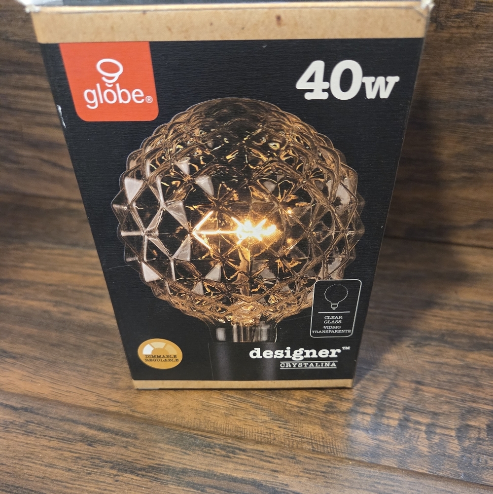 Globe Electric 84637 Crystalina Designer G30 Incandescent Bulb